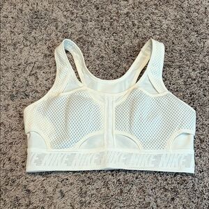 Nike White Mesh Sports Bra
